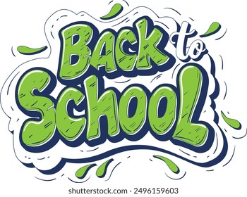 Back to school lettering in modern style. Vector text design.