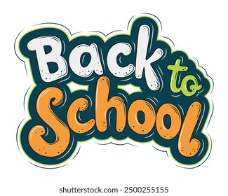 Back to school lettering in modern style. Vector colorful text design.