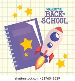 Back School Lettering Notebook Stock Vector (Royalty Free) 2176041639