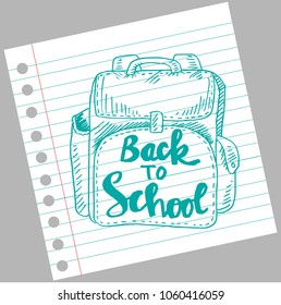 Back to school lettering on  Backpack
