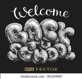 Back to school.  Lettering on chalkboard. Eps8. RGB. Global colors. Gradients free