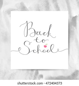 back to school lettering on chalkboard, vector handwritten text