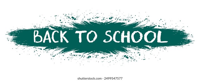 Letras de regreso a la escuela en el marco grunge con manchas. Ilustración vectorial