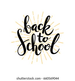 Back to school. Lettering on white background