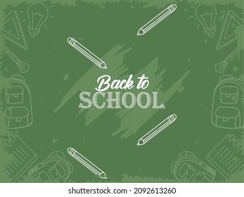 de vuelta a la escuela con letras y lápices