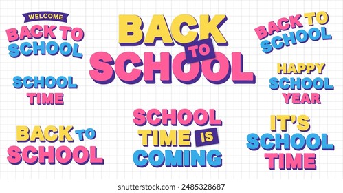 Conjunto de letras de vuelta a la escuela, Diseño de cotizaciones