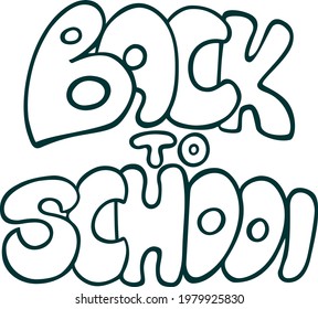 Back to school lettering template in doodle style. Childish hand written design element. 