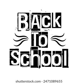 Ilustración vectorial de camiseta de tipografía de letras de regreso a la escuela.