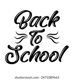 Back to school lettering typography t shirt vector illustration.