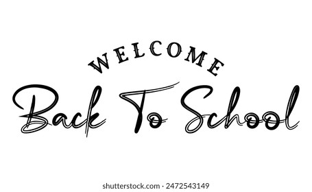 Back to school lettering typography t shirt vector illustration.