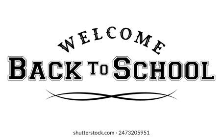 Back to school lettering typography t shirt vector illustration.
