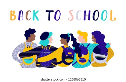 Back to school lettering vector illustration