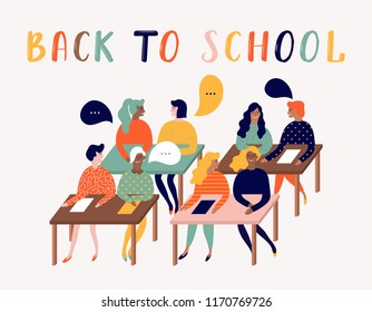 Back to school lettering vector illustration