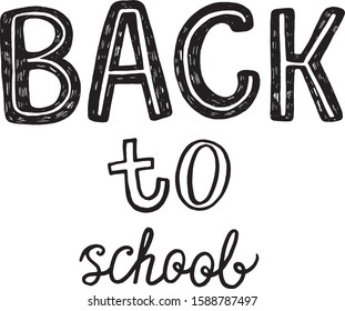 Back to school lettering. Vector illustration.