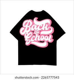 Back to school Lettering Vector Illustration on yellow Background for tshirt design