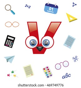 back to school letters V
