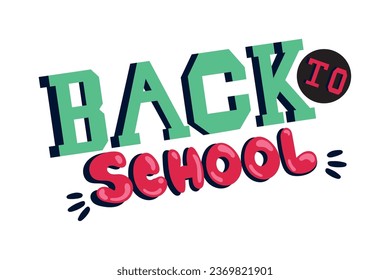 back to school letters vector isolated