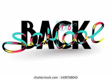 BACK TO SCHOOL LETTIERING. VECTOR ILLUSTRATION