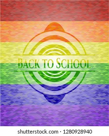 Back to School lgbt colors emblem 