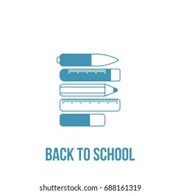 Back to School Line Art Accessories Icons