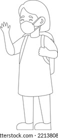 Back to School Line Art illustrations