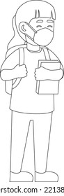Back to School Line Art illustrations