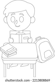 Ilustraciones de arte en línea de regreso a la escuela