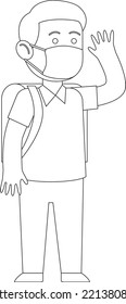 Ilustraciones de arte en línea de regreso a la escuela