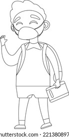 Ilustraciones de arte en línea de regreso a la escuela
