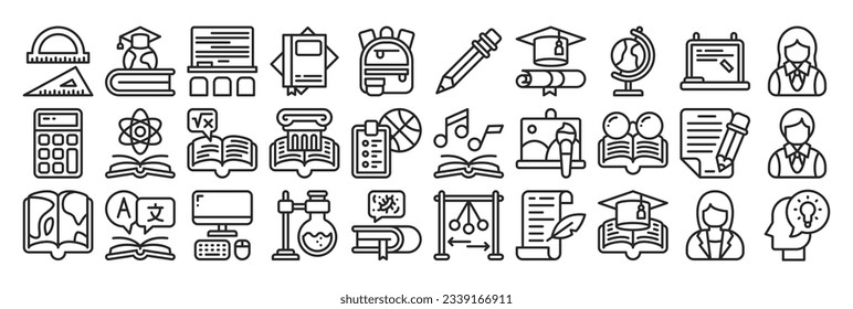 Back to school line icon set. Perfect for graphic design, mobile, UI, and web masterpieces