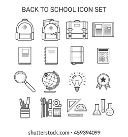 Back To School line icon set