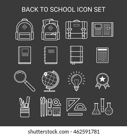 Back To School line icon set