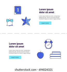 Back to school line icon set. Education vector collection. School supplies and symbols. Mathematics, geography, art, chemistry, biology, physical education, calligraphy, music, computer science.