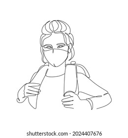 Back at school line vector