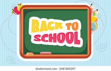 Back to school logo and school attributes. Stikers back to school. 