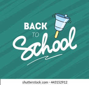 Back To School Logo With A Bell. Vector Illustration.