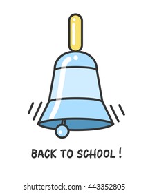 Back to school logo with a school bell. Vector illustration