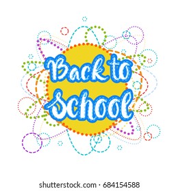 Back To School Logo Colorful Text On White Background Flat Vector Illustration