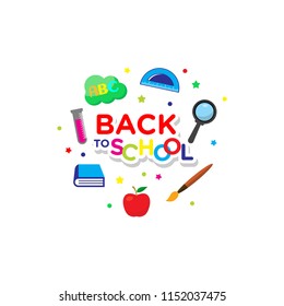 back to school logo for education concept. vector
