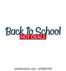 Back to School logo or emblem. Sale and Best offers. Vector illustration