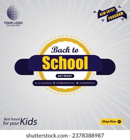 back to school logo label vector template