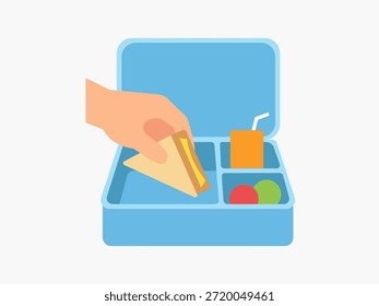 Zurück zur Schule Mittagessen Box Vorbereitung Symbol
