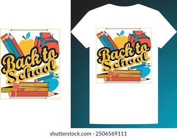 Back to School with luxury T-Shirt Design Template for back to school day