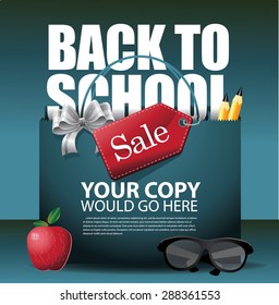 Back to School marketing background. EPS 10 vector Illustration for greeting card, ad, promotion, poster, flier, blog, article, social media, marketing