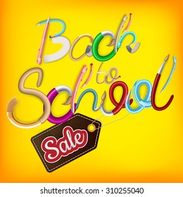 Back to School marketing background. For greeting card, ad, promotion, poster, flier, blog, article, social media. EPS 10 vector file included