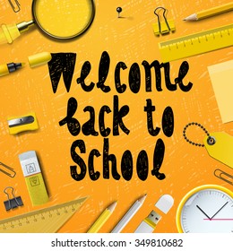 Back to School marketing background, vector illustration for greeting card, ad, promotion, poster, flier, blog, article, social media.