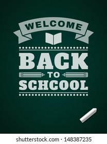 Back to school message on blackboard hand draw vector illustration eps 10 