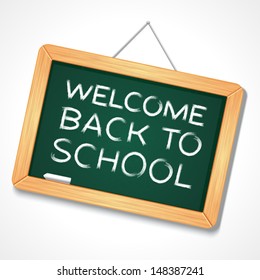Back to school message on blackboard hand draw vector illustration eps 10 