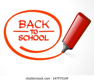 Back to school message on note paper hand draw vector illustration 