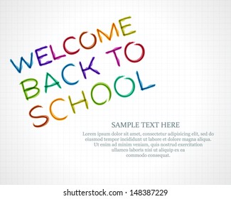 Back to school message on paper hand draw vector illustration eps 10 